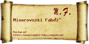 Miserovszki Fabó névjegykártya